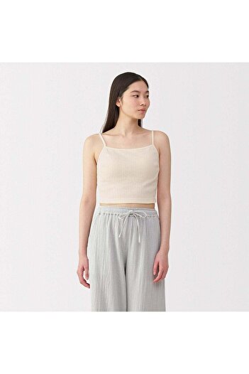 Muji Cotton Stretch Ribbed Cropped Bra Camisole