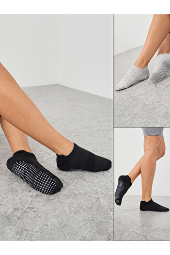 Styli Pack of 2 - Breathable Insert Silicon Base Tab Yoga Socks