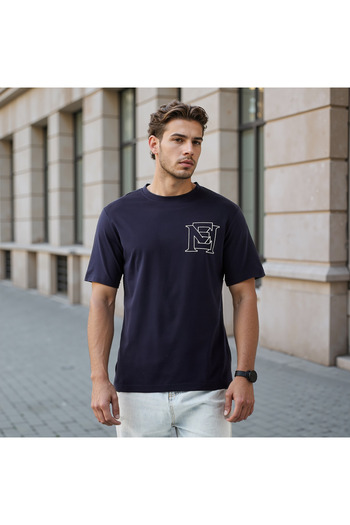 Emperor Print T-shirt with Crew Neck