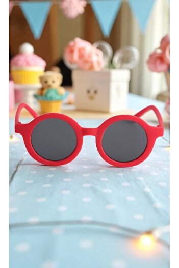 FIERA JEWELRY Red Black Glass 0-10 Years Old Children's Sunglasses