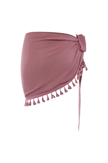 Eight Fashion Women's Tasseled Pink Color Pareo Beach Wear