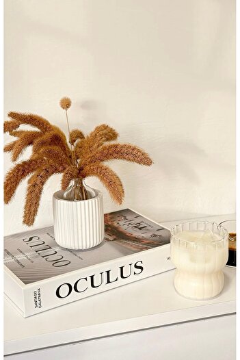 LALEZEN HOME Decorative Vase with Concrete and Glass Bottle (Flower Not Included)