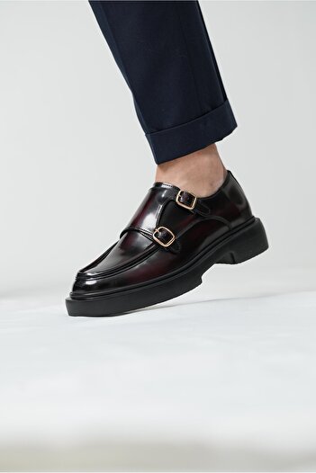 TETRİ Gody Model Hakiki Deri El Yapımı Erkek Bordo Açma Casual Ayakkabı