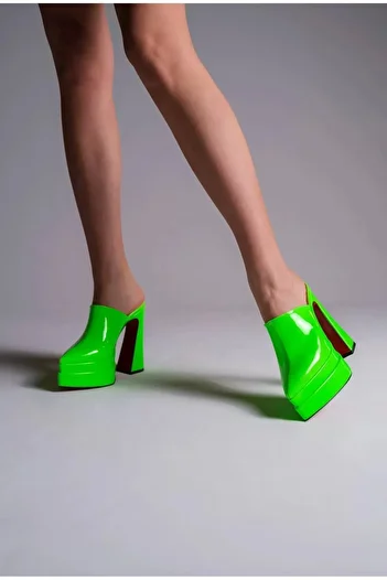 PayBuy Stylish Design Double Platform Design Closed Toe High Heel Slippers Stylish and Elegant Evening Dress Shoes