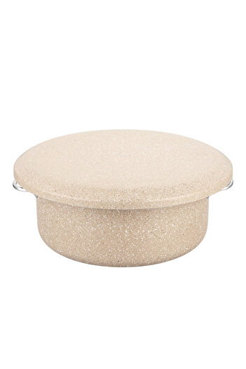 Parfait Natural Force Non-Stick Marble Coating Casserole with Lid Cream 28 x 15cm