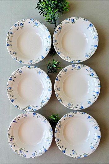 Yiğit Seramik Züccaciye Blue Crocus Model 6 Pieces Modern Soup Bowl