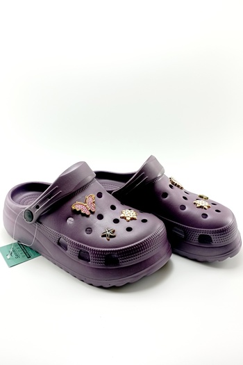 Sonimix Plum Orthopedic High Heel Cross Eva Hospital Cook Nurse Doctor Slippers Plum