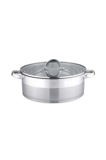 Bohmann Cratita inox Bohmann BH-1026, 5 l, 26 × 10 cm, compatibila inductie, capac sticla, 7 straturi