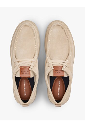 Tommy Hilfiger Erkek Pamuklu Astarlı Rahat Taban %100 Süet Bej Sneaker FM0FM05501-RBT