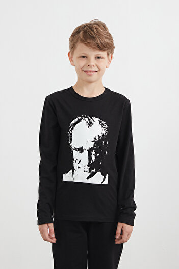 Fulla Moda Ataturk Printed Long Sleeve Unisex Kids Body