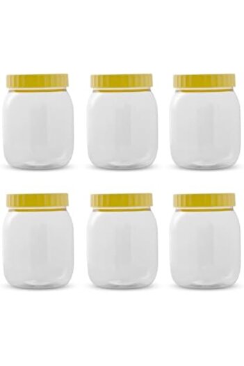 Bisbell Plastic Storage Jars with Yellow Lids, Bottle Jar Promo,1000ml,Storage Box For Kitchen,Kitch