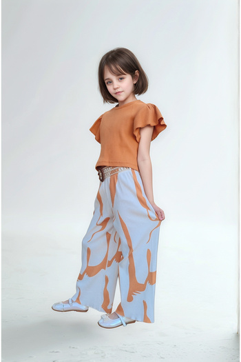 Asortix Girls' Double Set - 100% Cotton Knitted Combed Fabric, Digital Printed Bottom Top Set