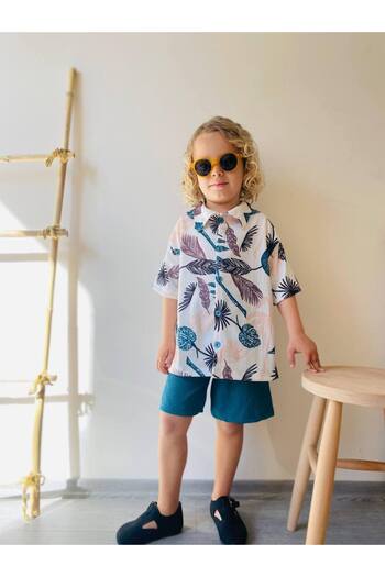 noliva bebek ve çocuk Beach Air Is Now There! Boys' Shirt Shorts Set – Summer Style