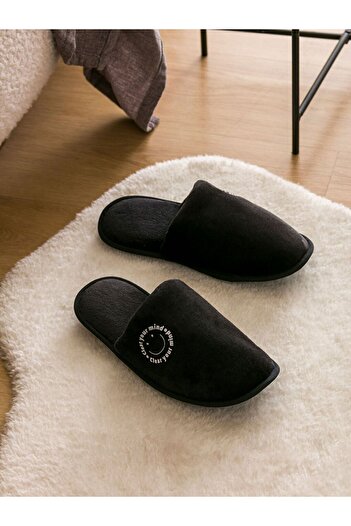 LC Waikiki Black Printed Men's House Slippers
