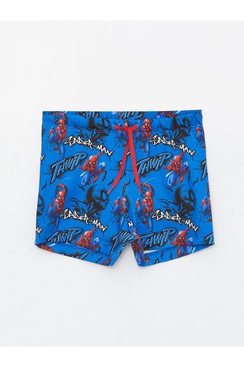 LC Waikiki Μπλε Spider-Man εμπριμέ Quick Dry UV Protection Αγόρια μπόξερ μαγιό