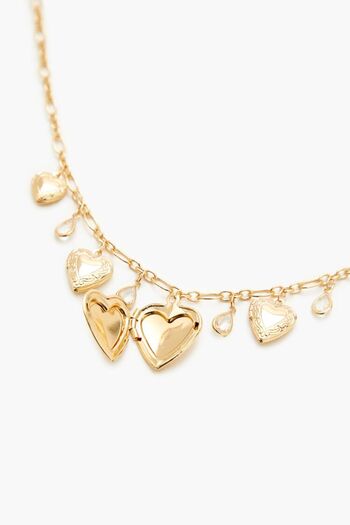 Forever 21 Kalp Madalyon Charm Kolye