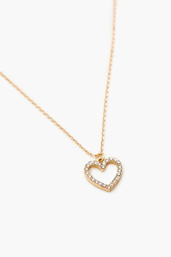 Forever 21 Zirkon Taşlı Kalp Kolye