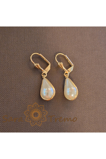 saratremo Gold Plated Earrings Milk Drops