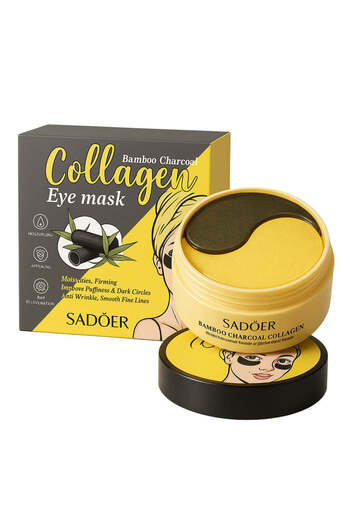 SADOER Set 60 Hydrogel Patches with Collagen and Bamboo Charcoal Premium for Eyes