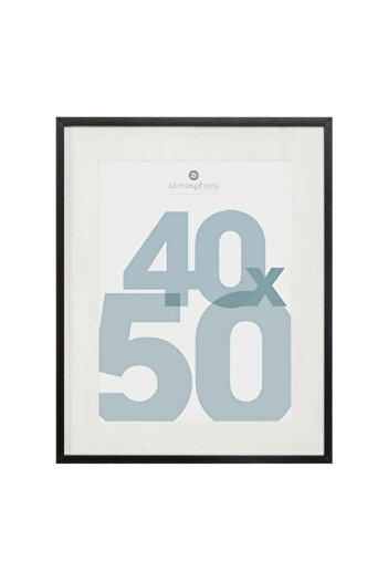 Atmosphera Manu Rectangular Shaped Tabletop Wooden Photo Frame Black 40 x 50
