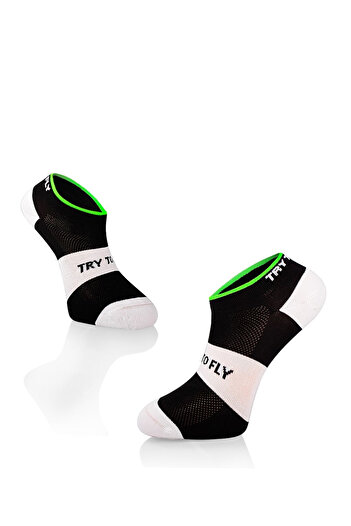 Try to Fly Short cycling socks CYCLING SNEAKER SOCKS Meryl® Skinlife Black-White