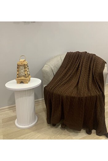 DECORA CASA HOME COLLECTİON Πλεκτό Πλεκτό Κουβέρτα Τηλεόρασης - Σάλι ποδιών, Σάλι καναπέ - 130Χ170 εκ.