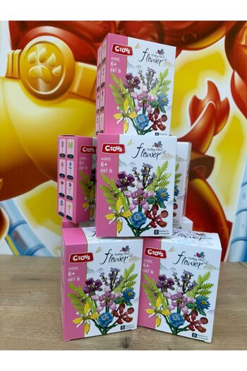 SECTOYS Decorative Rose Flower Bouquet Building Set Lego Flower Lego 500+ Pieces 8 Boxes Full Set