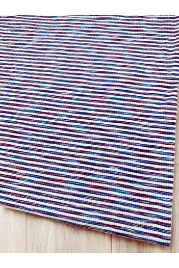 Butik Reported Camisole Combed Cotton Burgundy Blue Striped