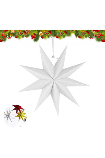 SUNSHINE Christmas star, white, paper, 30 cm