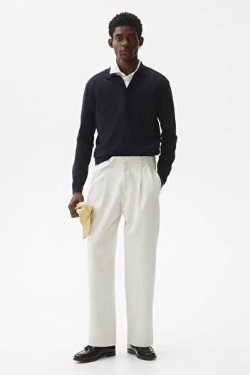 H&M İnce Triko Polo Üst Regular Fit