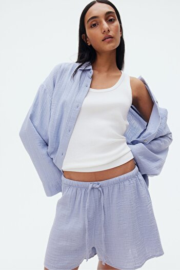 H&M Gömlek ve Şortlu Pijama Takımı