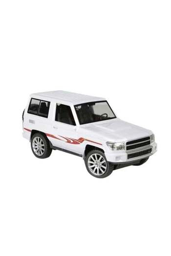 Rally Remote-Controlled Quarter Jeep for Kids - Scale 1:20, Classic Design, Rechargeable, White with Red S