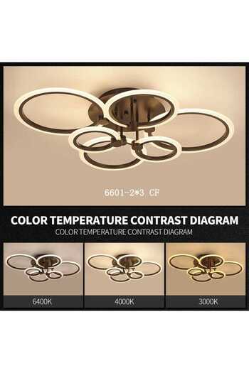 Sueva LED Chandelier 6 Circles Brown 2.4G WiFi Remote Control with adjustable light/cold/warm/neutral