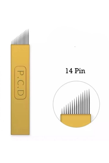 STARANDPOWER 10Pcs 14 Pin Microblading Blade - Precise Tip for Fine and Natural Eyebrow Drawing (Sterile Disposable)