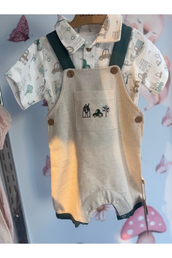 Bebezade Baby Boy Shirted Salopet Set