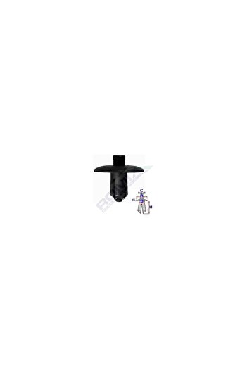 ROMİX Clips Fixare Elemente Exterioare Pentru Audi/Lexus/Toyota 7.4X12.3Mm - Negru Set 5 Buc