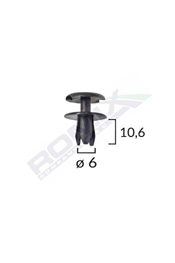 ROMİX Clips Fixare Pentru Opel 6X10.6Mm - Negru Set 10 Buc