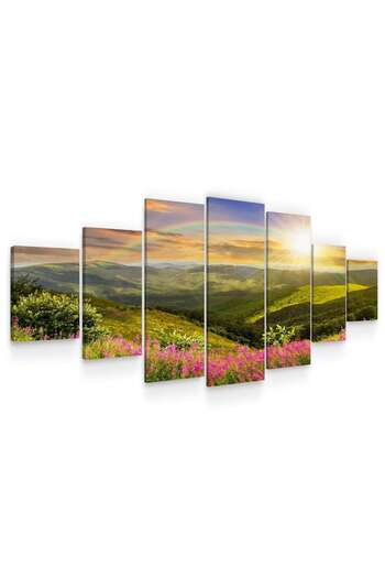 startonight DualView Startonight Sunrise Over the Hills Painting Set, 7 pieces, 100 x 240 cm