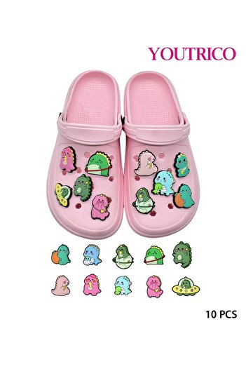 Youtrico 10pcs Cute Monster Jibbitz Charms for Crocs - Playful Cartoon Slipper Ornament
