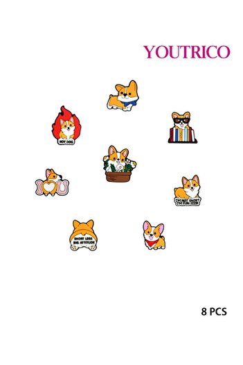 Youtrico 8pcs Adorable Dog Jibbitz Charms for Slipper Ornament