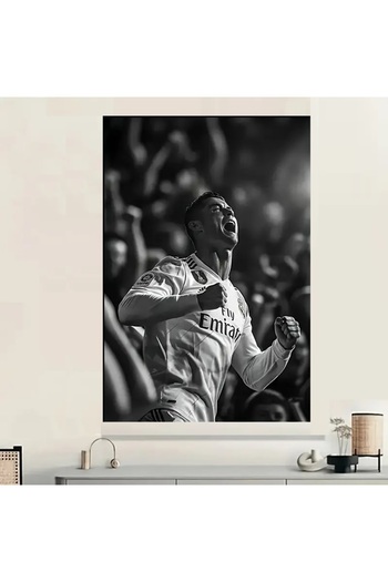 VİEW Canvas Painting Framed with Wooden Frame,Mbappe for Sports,Football Fans 4 Living Room,Gaming Clubs