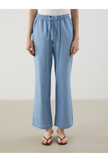 LC Waikiki Wideleg Women's Jeans Pants with Elastic Waist