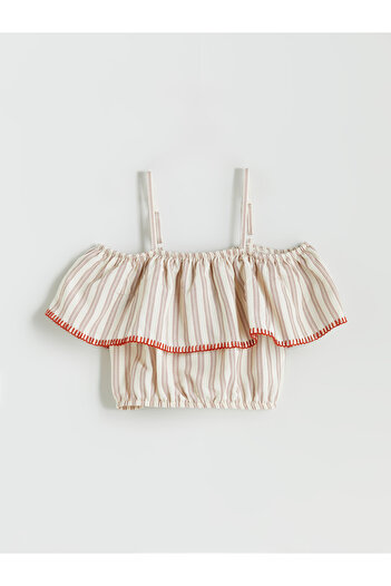 LC Waikiki Square Collar Linen Blended Girl's Blouse