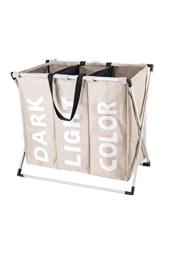 Blusmart Triple Laundry Basket, Foldable, 55x70x36cm, Beige