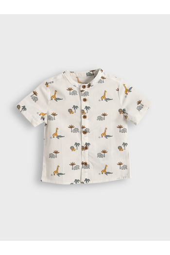 LC Waikiki Elephant Printed Baby Boy Shirt and Shorts 2-Piece