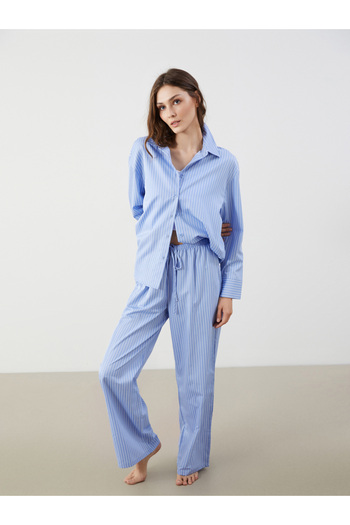 LC Waikiki Set pijamale dama cu guler camasa cu dungi