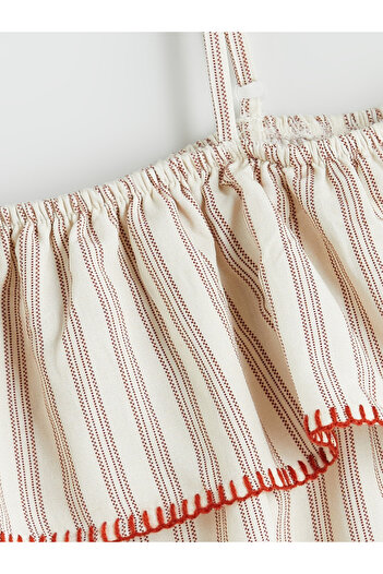 LC Waikiki Square Collar Linen Blended Girl's Blouse