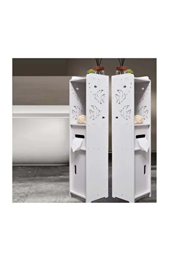 divendi-ro Dulap vertical pentru baie, 3 compartimente, plastic, 80x20x24 cm, alb