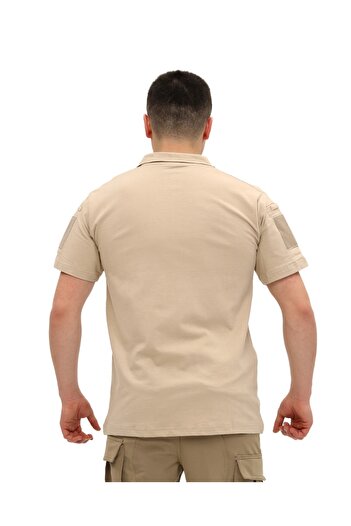 SINGLE SWORD Κοντομάνικο μπλουζάκι Polo Neck Tactical Outdoor Beige