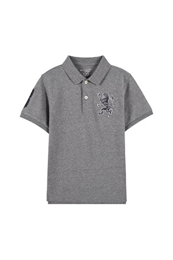 Giordano Kids' Lion Polo: 3D Embroidery, Comfort Piqué, Classic Style